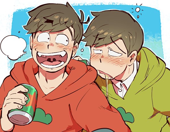 matsuno osomatsu and matsuno choromatsu (osomatsu and 1 more) drawn by sanjiro_(tenshin_anman)