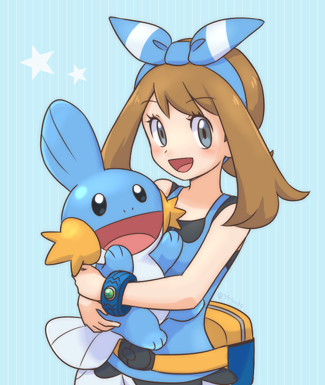 may and mudkip (pokemon and 1 more) drawn by 35yado