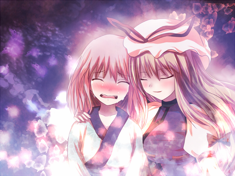 yakumo yukari and saigyouji yuyuko (touhou) drawn by non_(nobu)