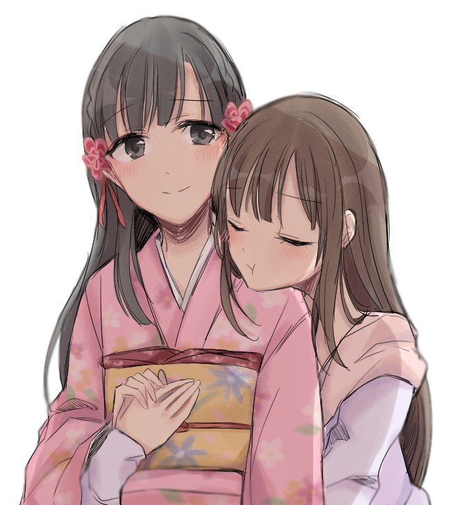 kobayakawa sae and mizumoto yukari (idolmaster and 1 more) drawn by ajiwo