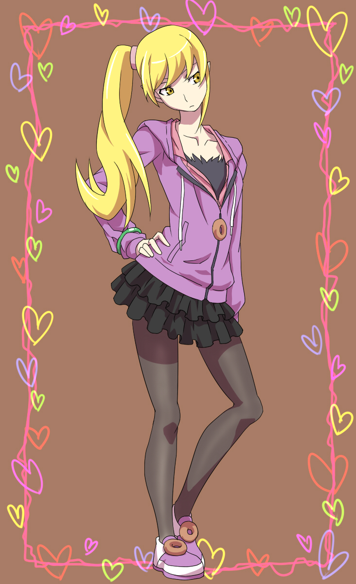 oshino shinobu and kiss-shot acerola-orion heart-under-blade (monogatari and 1 more) drawn by pitecube