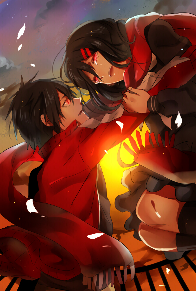 tateyama ayano and kisaragi shintarou (kagerou project) drawn by kurozatou_owata