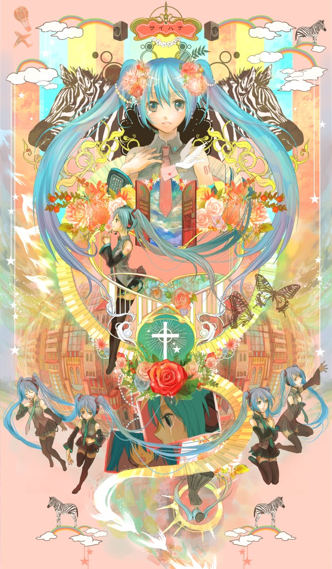 hatsune miku (vocaloid and 1 more) drawn by fuzichoco