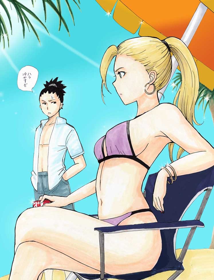 yamanaka ino and nara shikamaru (naruto and 1 more) drawn by alice_kei_(lemon-jiru)