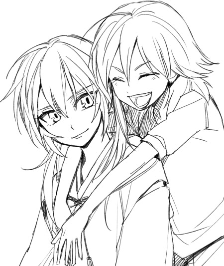 kirino ranmaru and kariya masaki (inazuma eleven and 1 more) drawn by riho