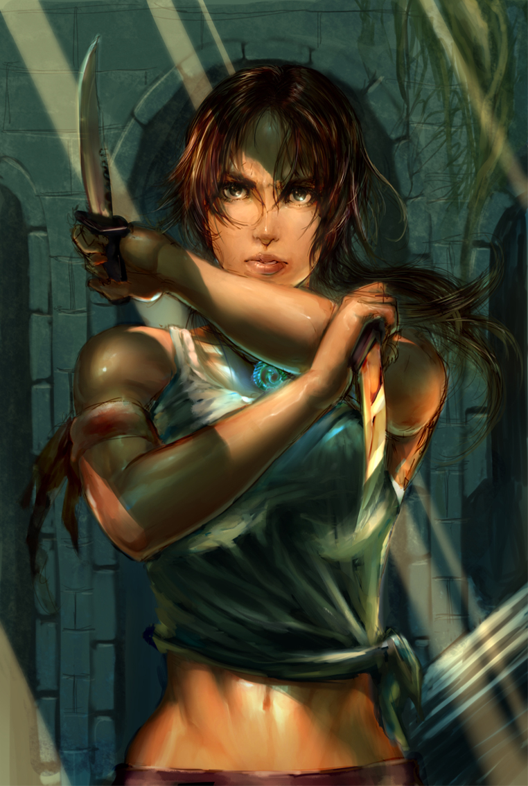 lara croft (tomb raider and 1 more) drawn by p!k@ru