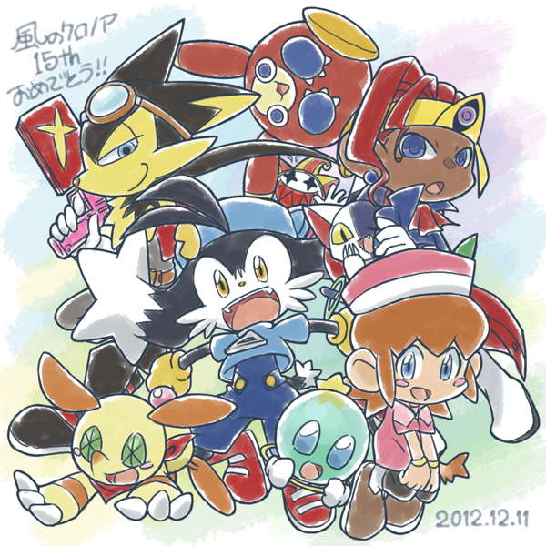 pac-man, klonoa, lolo, huepow, moo, and 4 more (kaze no klonoa) drawn by kuri-neko