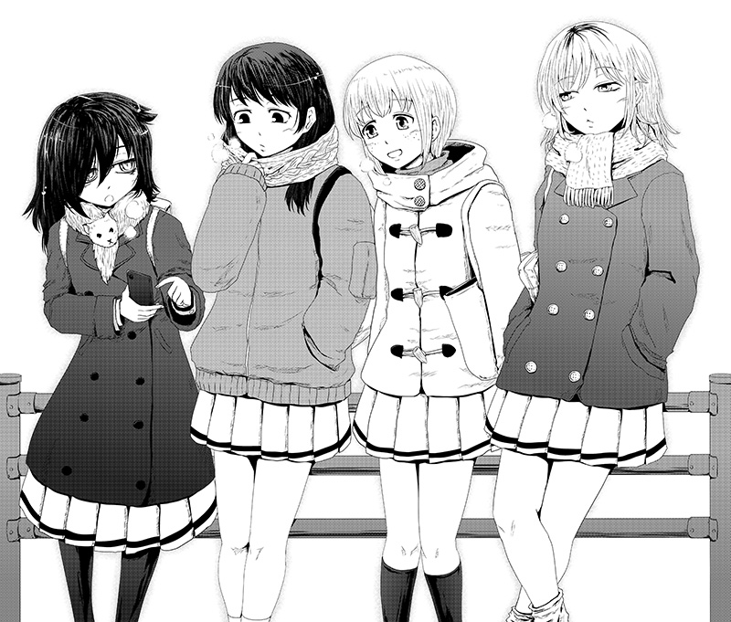 kuroki tomoko, tamura yuri, yoshida masaki, and tanaka mako (watashi ga motenai no wa dou kangaetemo omaera ga warui!) drawn by yokochou
