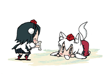shameimaru aya and inubashiri momiji (touhou) drawn by baku_taso