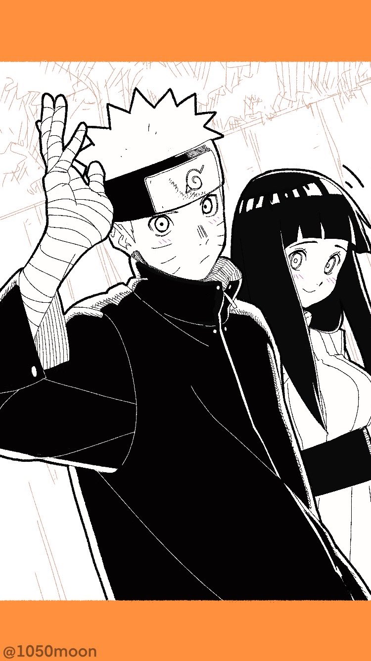 uzumaki naruto and hyuuga hinata (naruto and 1 more) drawn by shimizugawa