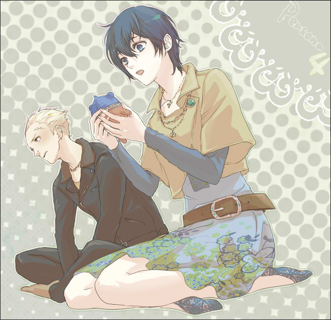 shirogane naoto, tatsumi kanji, and kuma (persona and 1 more) drawn by tani_(lupe)