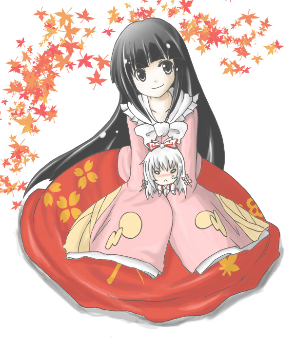 fujiwara no mokou and houraisan kaguya (touhou) drawn by ginruri