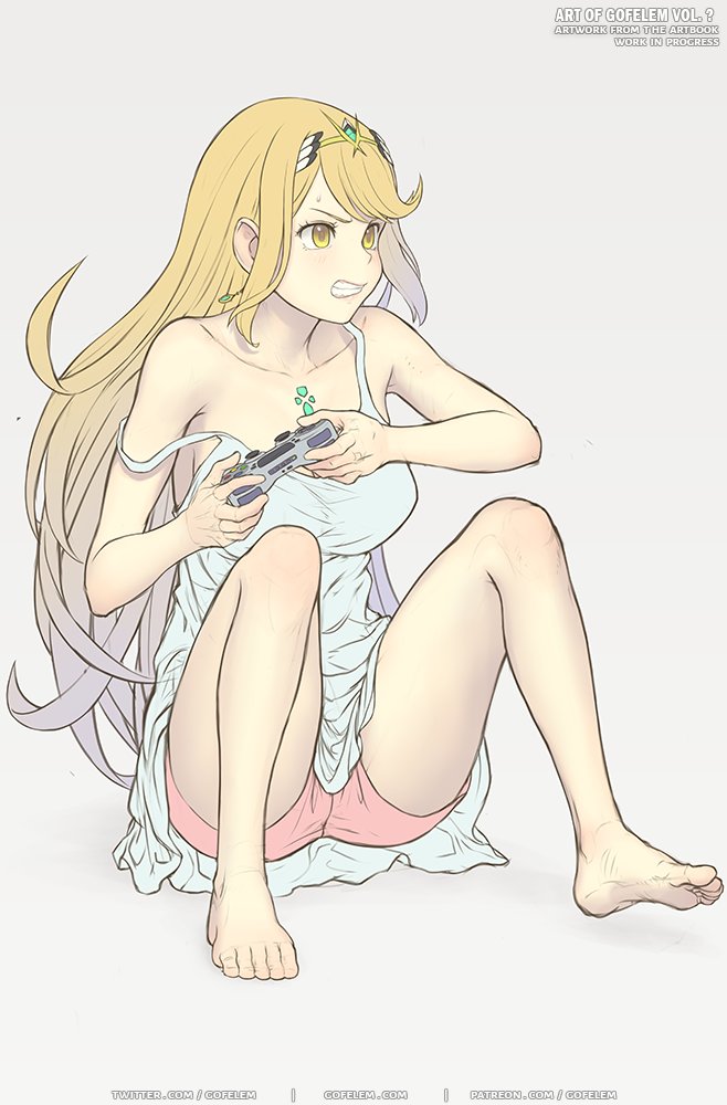 mythra (xenoblade chronicles and 1 more) drawn by gofelem
