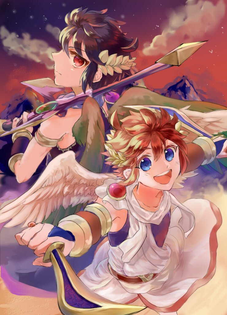 pit and dark pit (kid icarus and 1 more) drawn by nari_(naridao0814)