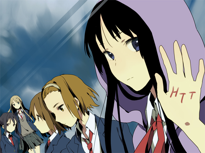 akiyama mio, nakano azusa, hirasawa yui, tainaka ritsu, and kotobuki tsumugi (k-on!) drawn by maruishi
