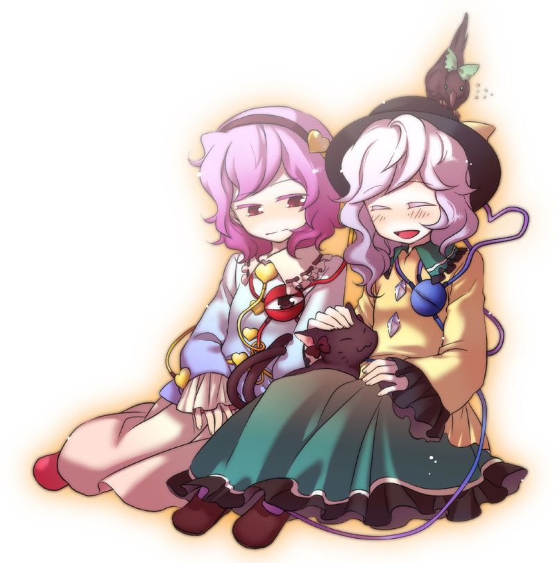 komeiji koishi, komeiji satori, kaenbyou rin, and reiuji utsuho (touhou) drawn by fuyu_kitsune