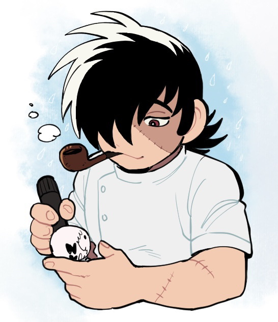 black jack and pinoko (black jack) drawn by husagin