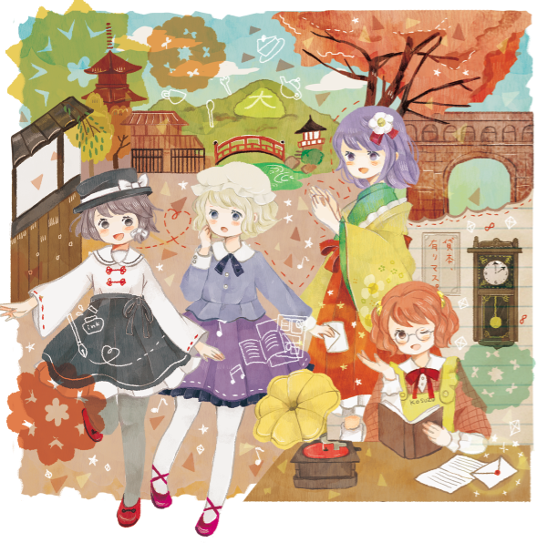 usami renko, maribel hearn, hieda no akyuu, and motoori kosuzu (touhou) drawn by onigiri_(ginseitou)