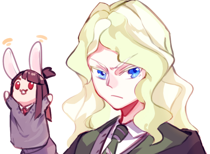kagari atsuko and diana cavendish (little witch academia and 2 more) drawn by milk_puppy