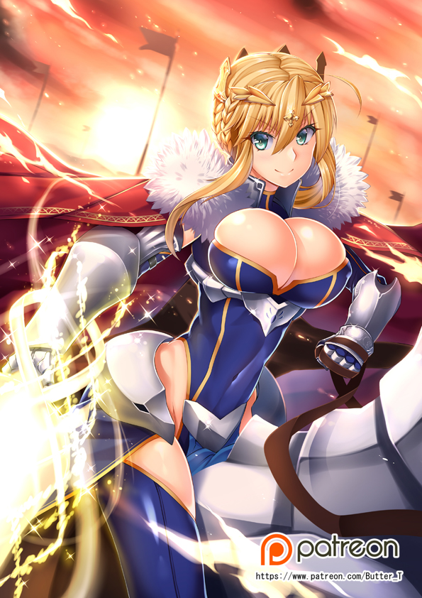 artoria pendragon and dun stallion (fate and 1 more) drawn by butter-t