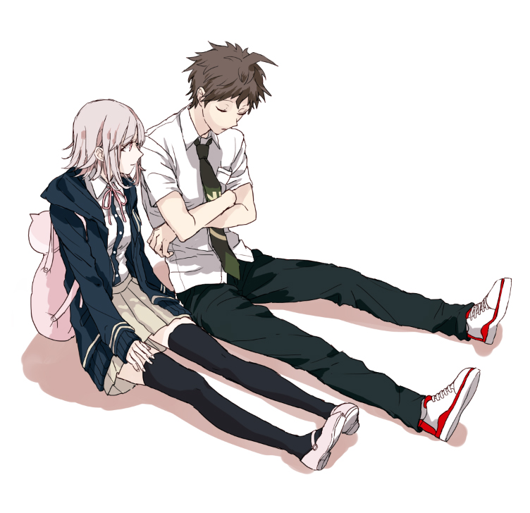 nanami chiaki and hinata hajime (danganronpa and 1 more) drawn by urahara