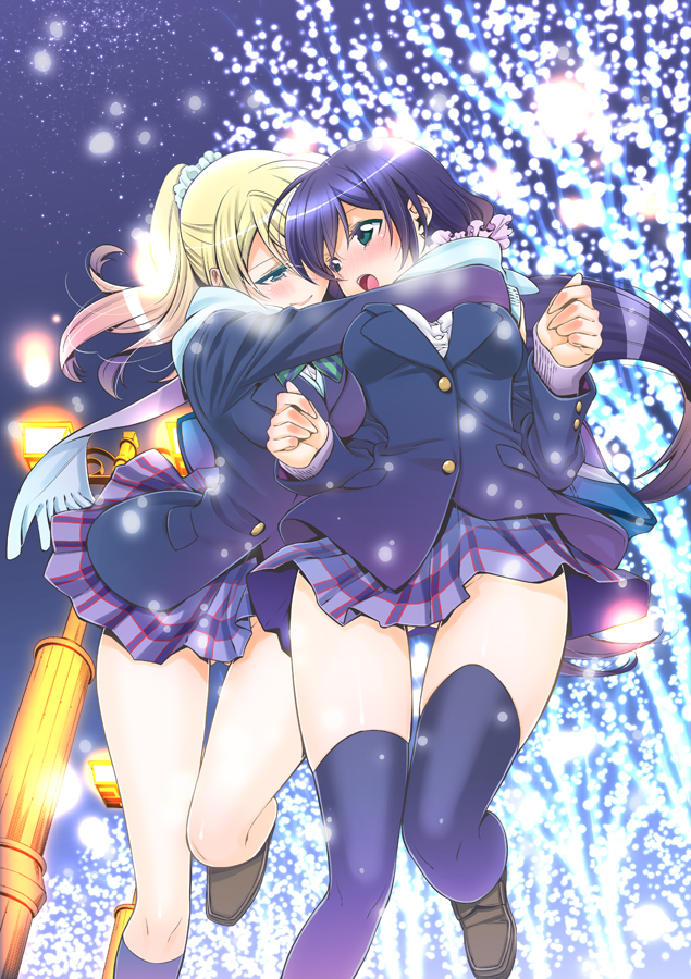 tojo nozomi and ayase eli (love live! and 1 more) drawn by takano_saku