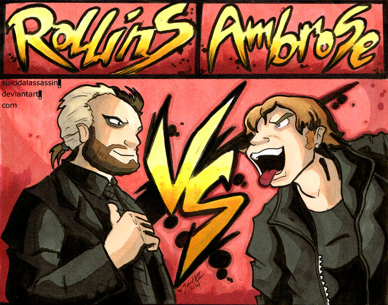 dean ambrose and seth rollins (wwe) drawn by suicidalassassin