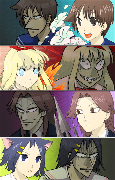 miyanaga saki, amae koromo, kajiki yumi, and ikeda kana (saki and 2 more) drawn by michiru_(amphibian)