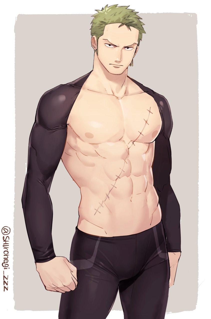 roronoa zoro (one piece) drawn by shironegi_zzz
