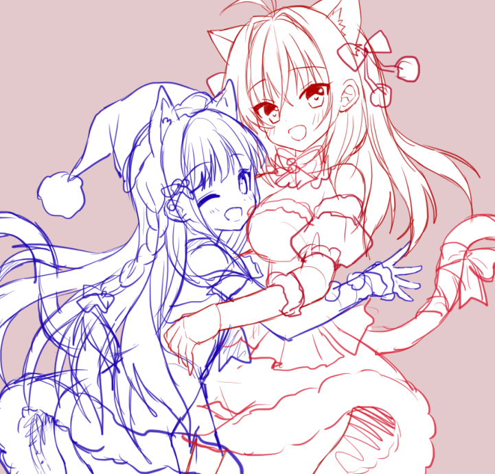 aina rive and yuina rive (original) drawn by mauve