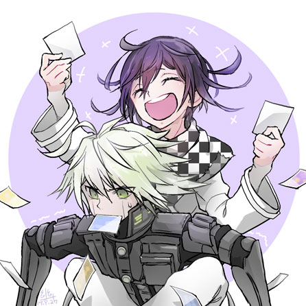 oma kokichi and k1-b0 (danganronpa and 1 more) drawn by u_u_ki_u_u