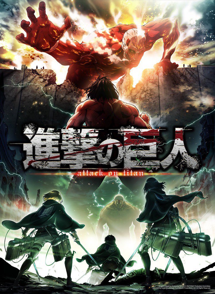 mikasa ackerman, eren yeager, reiner braun, armin arlert, titan, and 4 more (shingeki no kyojin)