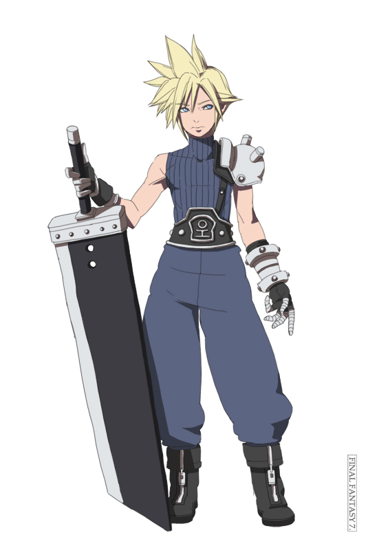 cloud strife (final fantasy and 1 more) drawn by yupii