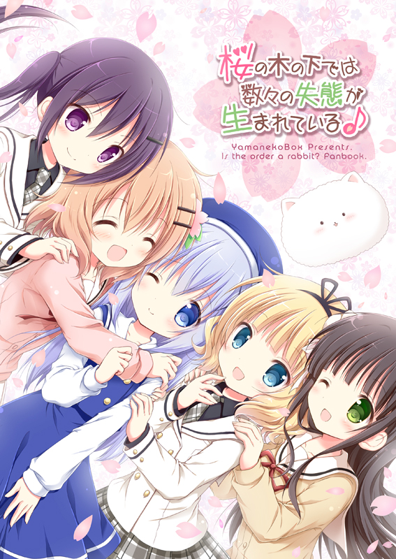 kafuu chino, hoto cocoa, kirima syaro, tippy, tedeza rize, and 1 more (gochuumon wa usagi desu ka?) drawn by nanase_miori