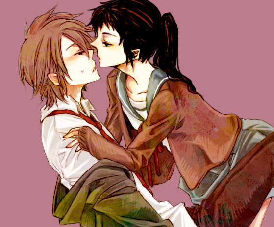 kyonko and koizumi itsuki (suzumiya haruhi no yuuutsu) drawn by kyouko_(roughplus)
