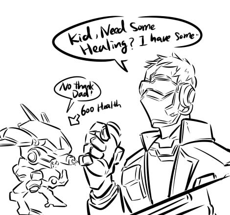 d.va and soldier: 76 (overwatch and 1 more) drawn by sfheibai
