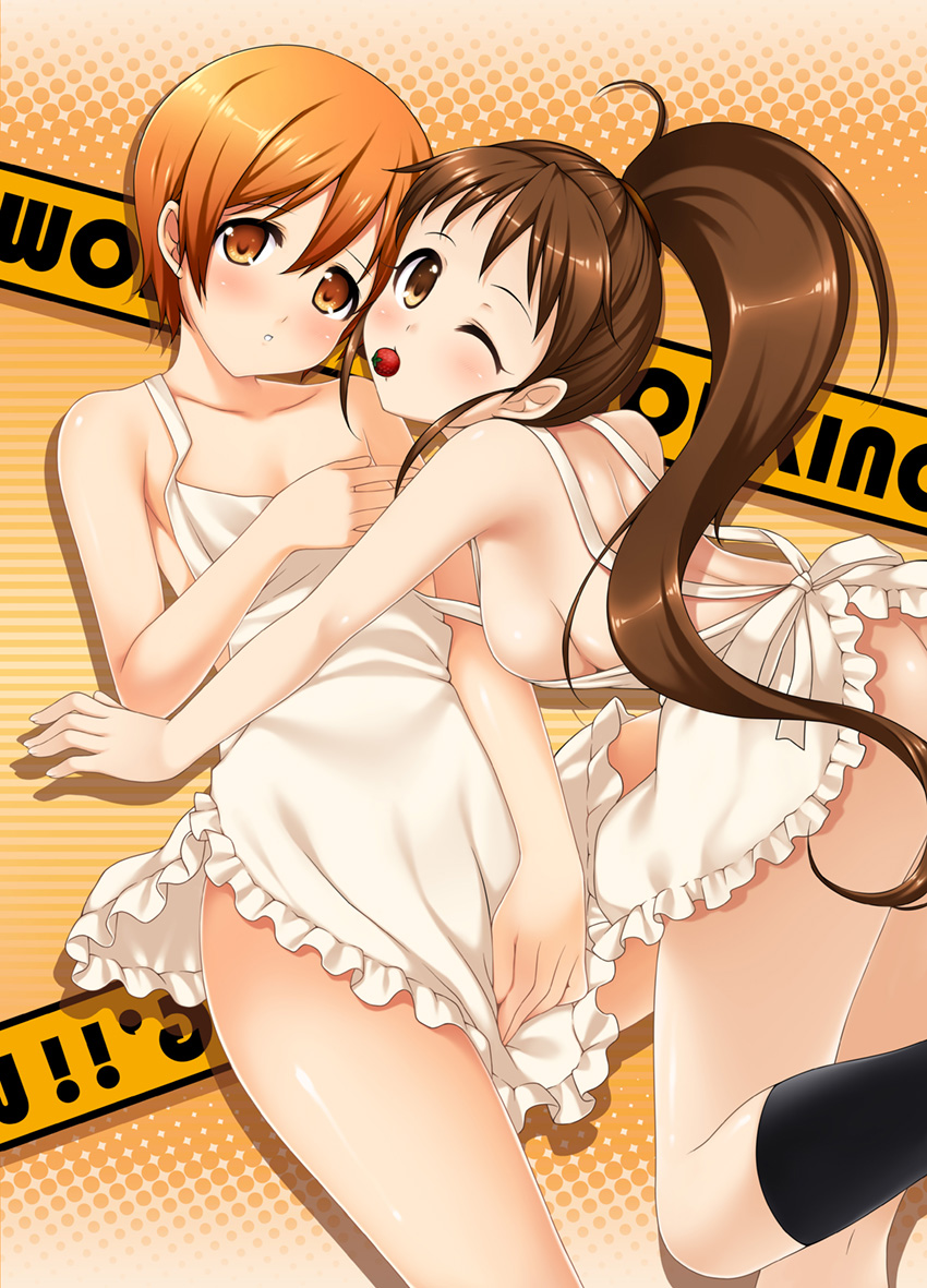 taneshima popura and inami mahiru (working!!) drawn by ren_san
