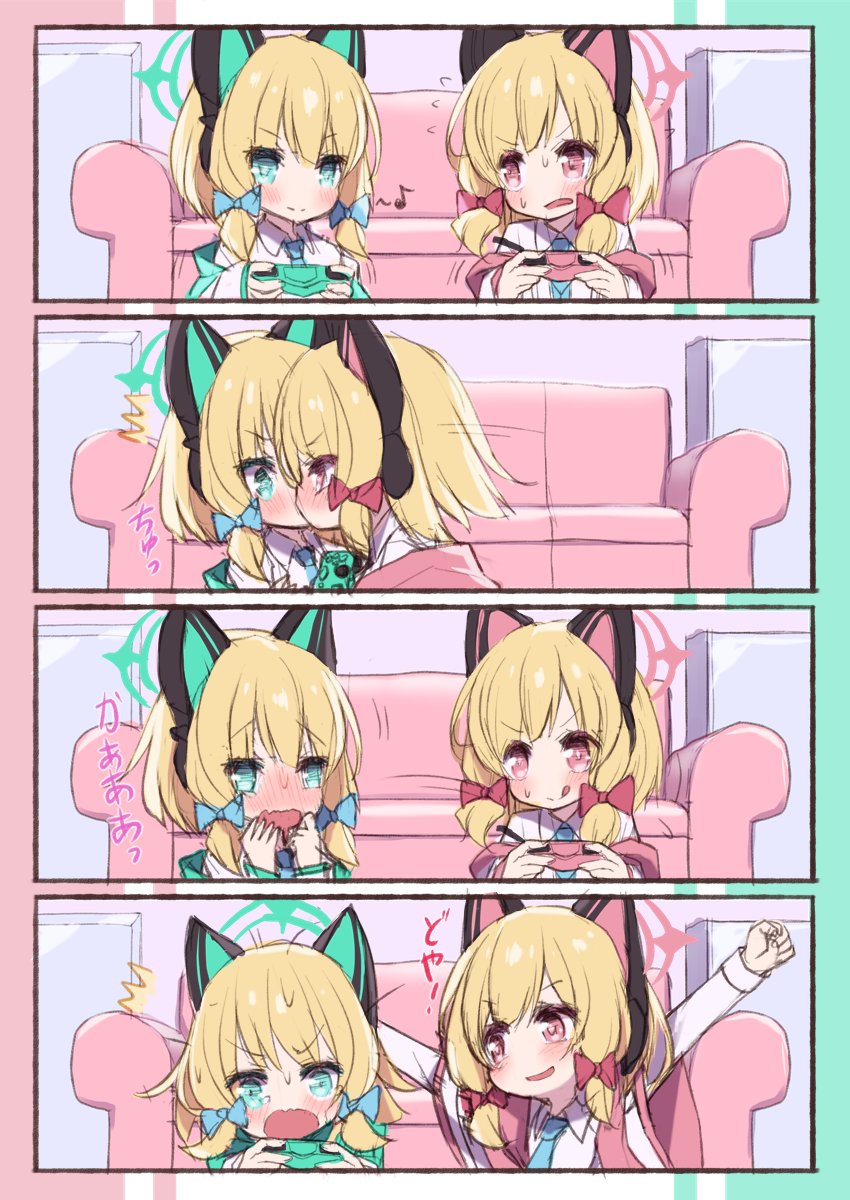 momoi and midori (blue archive) drawn by arashiya