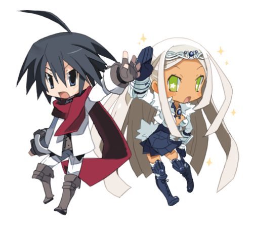 sapphire rhodonite and almaz von almadine adamant (disgaea and 1 more) drawn by 16_ban