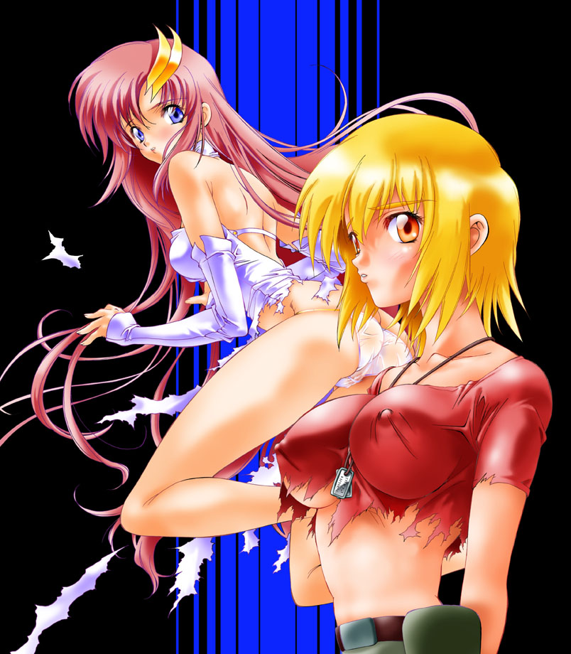 cagalli yula athha and lacus clyne (gundam and 1 more) drawn by natsuno_suika
