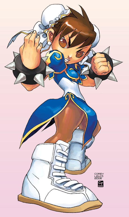 chun-li (street fighter) drawn by corey_lewis