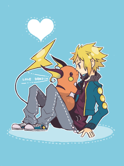 raichu and volkner (pokemon and 1 more) drawn by awoto