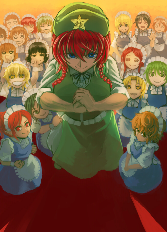 hong meiling and fairy maid (touhou) drawn by koyubi_(littlefinger1988)