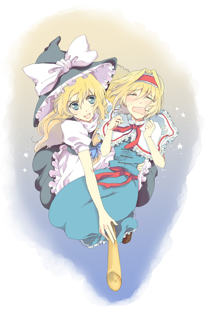 kirisame marisa and alice margatroid (touhou) drawn by nakayama_miyuki