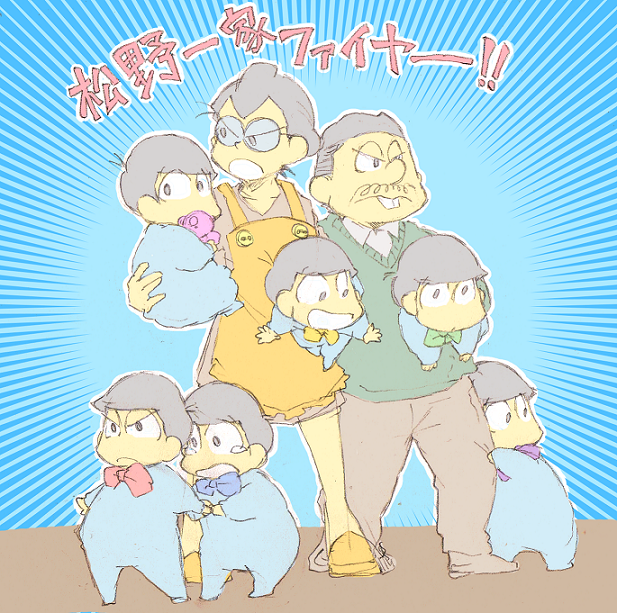matsuno osomatsu, matsuno karamatsu, matsuno ichimatsu, matsuno jyushimatsu, matsuno choromatsu, and 3 more (osomatsu) drawn by reo_(g6k696)