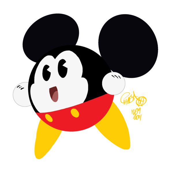kirby and mickey mouse (kirby and 1 more) drawn by chamba