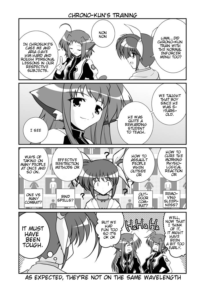 takamachi nanoha, lieselotte, and liesearia (lyrical nanoha and 2 more) drawn by mikage_takashi