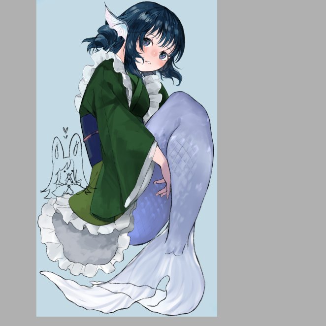 imaizumi kagerou and wakasagihime (touhou) drawn by niseneko_(mofumofu_ga_ienai)