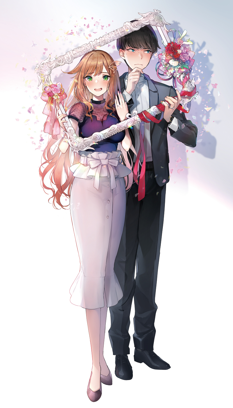 tamaki rio and isurugi haru (motokano to no jirettai gisou kekkon) drawn by pyon-kichi