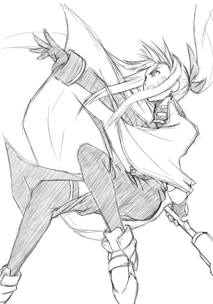 fate testarossa and bardiche (lyrical nanoha and 1 more) drawn by yu_lulu_(uka) and yuuka_(o.t.kingdom)